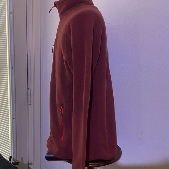 LL Bean Trail Fleece Mens Size Medium Regular Full Zip Jacket Brown Rust - Picture 5 of 10
